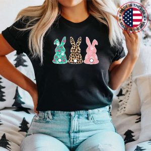 Leopard Easter Bunny Rabbit Trio Cute Easter Day T-Shirt