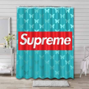 Light blue Supreme Shower Curtain Set 020