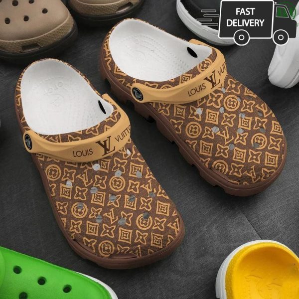 Limited LV Wooden Style Louis Vuitton Crocs 017