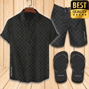 Louis Vuitton Basic Combo Flip Flops Hawaiian Shirt And Shorts 001