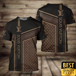 Louis Vuitton Black Brown Sharp Lines US T-Shirt 092