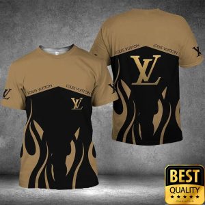 Louis Vuitton Black Light Brown Fire US T-Shirt 094