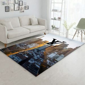 Louis Vuitton Black Logo Living Room Carpet 019