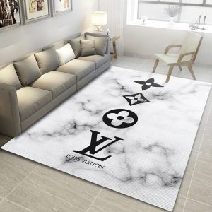 Louis Vuitton Black & White Living Room Carpet 017