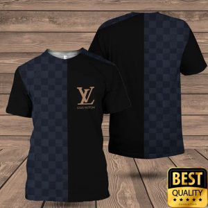 Louis Vuitton Black And Dark Blue US T-Shirt 088