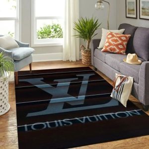 Louis Vuitton Blue Luxury Living Room Carpet 025