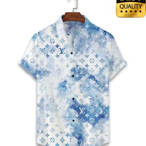 Louis Vuitton Blue Sky Cloudy Flip Flops Hawaiian Shirt And Shorts 008