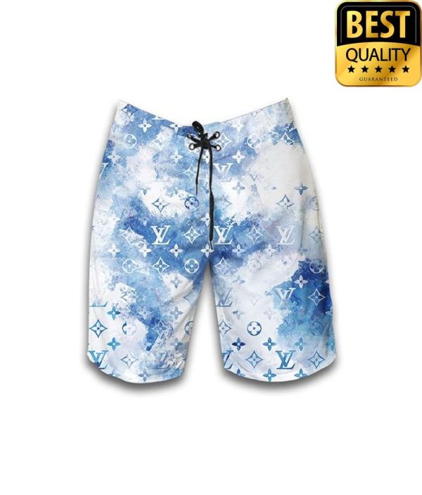 Louis Vuitton Blue Sky Cloudy Flip Flops Hawaiian Shirt And Shorts 008