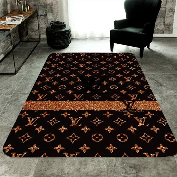 Louis Vuitton Brown Luxury Living Room Carpet 030