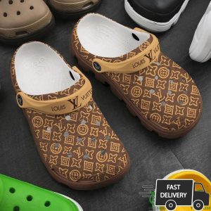 Louis Vuitton Brown Pattern Drawing Style Crocs 021