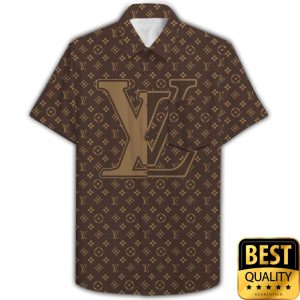 Louis Vuitton Brown Tones Flip Flops Hawaiian Shirt And Shorts 011