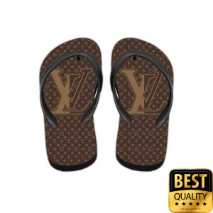 Louis Vuitton Brown Tones Flip Flops Hawaiian Shirt And Shorts 011 5