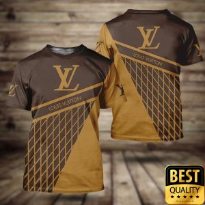 Louis Vuitton Brown And Yellow Net Pattern US T-Shirt 098