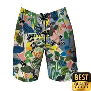 Louis Vuitton Colorful Leaf Flip Flops Hawaiian Shirt And Shorts 017 4