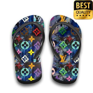 Louis Vuitton Colors Logo Hawaiian Shirt Shorts Flipflops 019 4