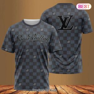 Louis Vuitton Dark Color 3D T-Shirt Square Stripes 057