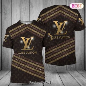 LV Glitter Plaid 3D T-Shirt 030