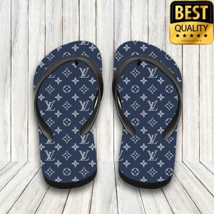 Louis Vuitton Grey Blue Combo Flip Flops Hawaiian Shirt And Shorts 028 4