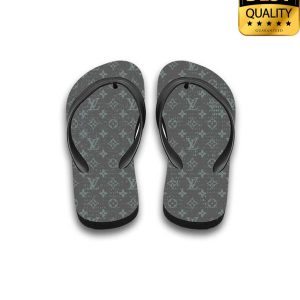 Louis Vuitton Grey Flip Flops And Combo Hawaii Shirt Shorts 029 4