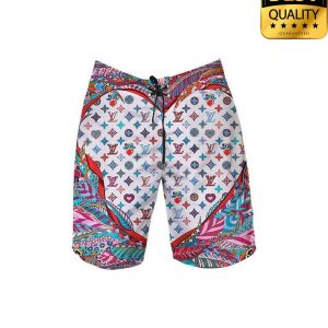 Louis Vuitton Heart Logo Flip Flops And Combo Hawaii Shirt Shorts 031 3