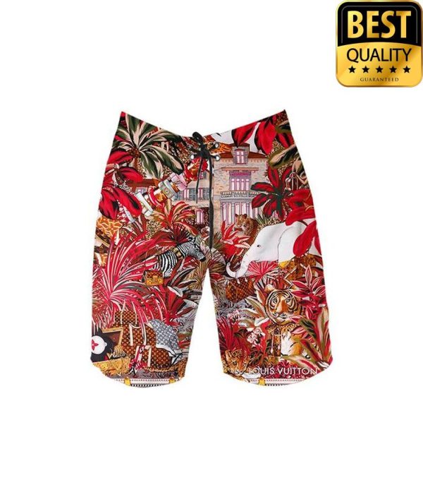 Louis Vuitton Leopard Flip Flops And Combo Hawaii Shirt Shorts 032