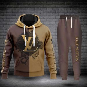 Louis Vuitton Luxury Brand 3D Hoodie And Pants Limited Edition 065
