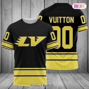 Louis Vuitton Luxury Brand Black Gold 3D T-Shirt 052