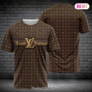 Louis Vuitton Luxury Brand Brown Color 3D T-Shirt 053