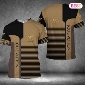 Louis Vuitton Luxury Brand Brown Mix Black 3D T-Shirt 046