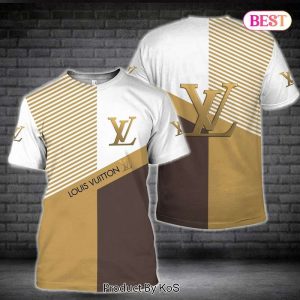 Louis Vuitton Luxury Brand Gold Mix Color 3D T-Shirt 044