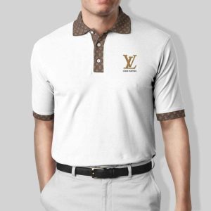 Louis Vuitton Luxury Brand White Polo Shirt 034
