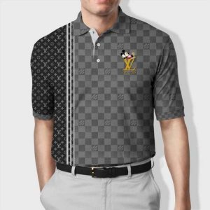 Louis Vuitton Mickey Gray Luxury Brand Polo Shirt 026