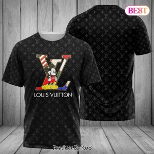 Louis Vuitton Mickey Mouse Luxury Brand Full Logo 3D T-Shirt 064