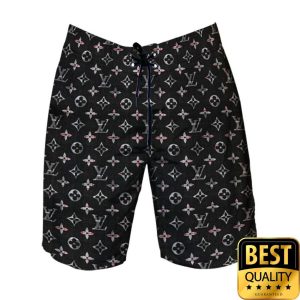 Louis Vuitton Monogram Black Flip Flops Hawaiian Shirt And Shorts 041 4