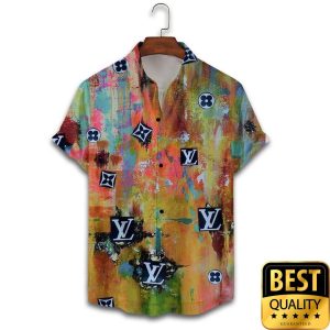 Louis Vuitton Painting Flip Flops And Combo Hawaiian Shirt Shorts 044 2