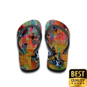 Louis Vuitton Painting Flip Flops And Combo Hawaiian Shirt Shorts 044 3