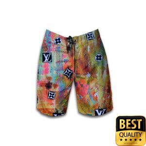 Louis Vuitton Painting Flip Flops And Combo Hawaiian Shirt Shorts 044 4