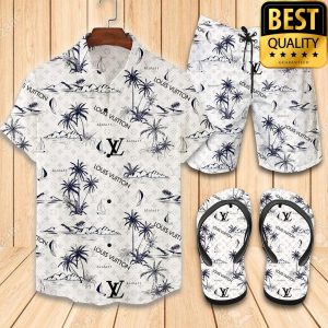 Louis Vuitton Palm Tree Islands Flip Flops And Hawaii Shirt Shorts 045 1