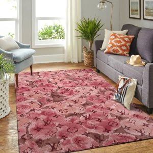 Louis Vuitton Pink Flower Living Room Carpet 065