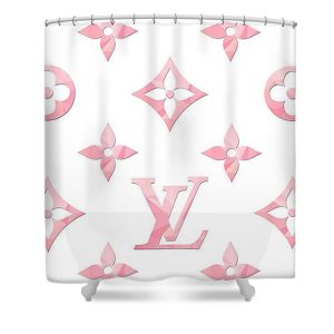 Louis Vuitton Pink Logo Shower Curtain 113