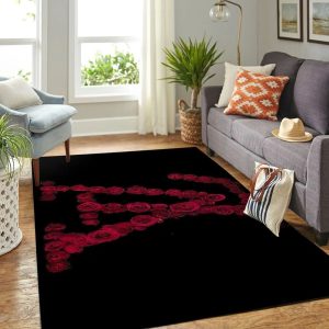 Louis Vuitton Red Flower Living Room Carpet 074