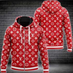 Louis Vuitton Red Luxury 3D Hoodie Limited Edition 007