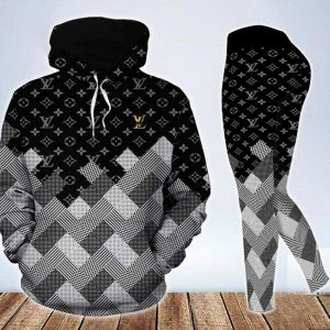 Louis Vuitton Seamless Pattern 3D Hoodie Leggings Set 059