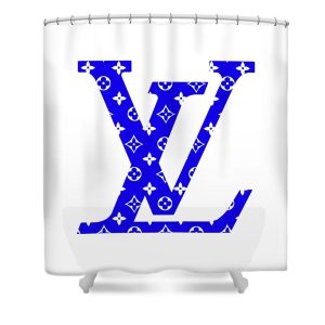 Louis Vuitton Shower Curtain Blue LV 106