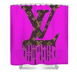 Louis Vuitton Shower Curtain Brown And Purple 031