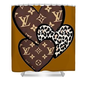 Louis Vuitton Shower Curtain Brown Heart 032