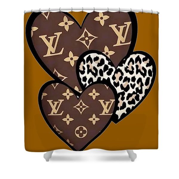 Louis Vuitton Shower Curtain Brown Heart 032