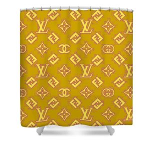 Louis Vuitton Shower Curtain Gold 040