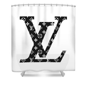 Louis Vuitton Shower Curtain LV Black And White 045