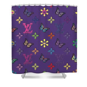 Louis Vuitton Shower Curtain Multicolor Butterfly 047